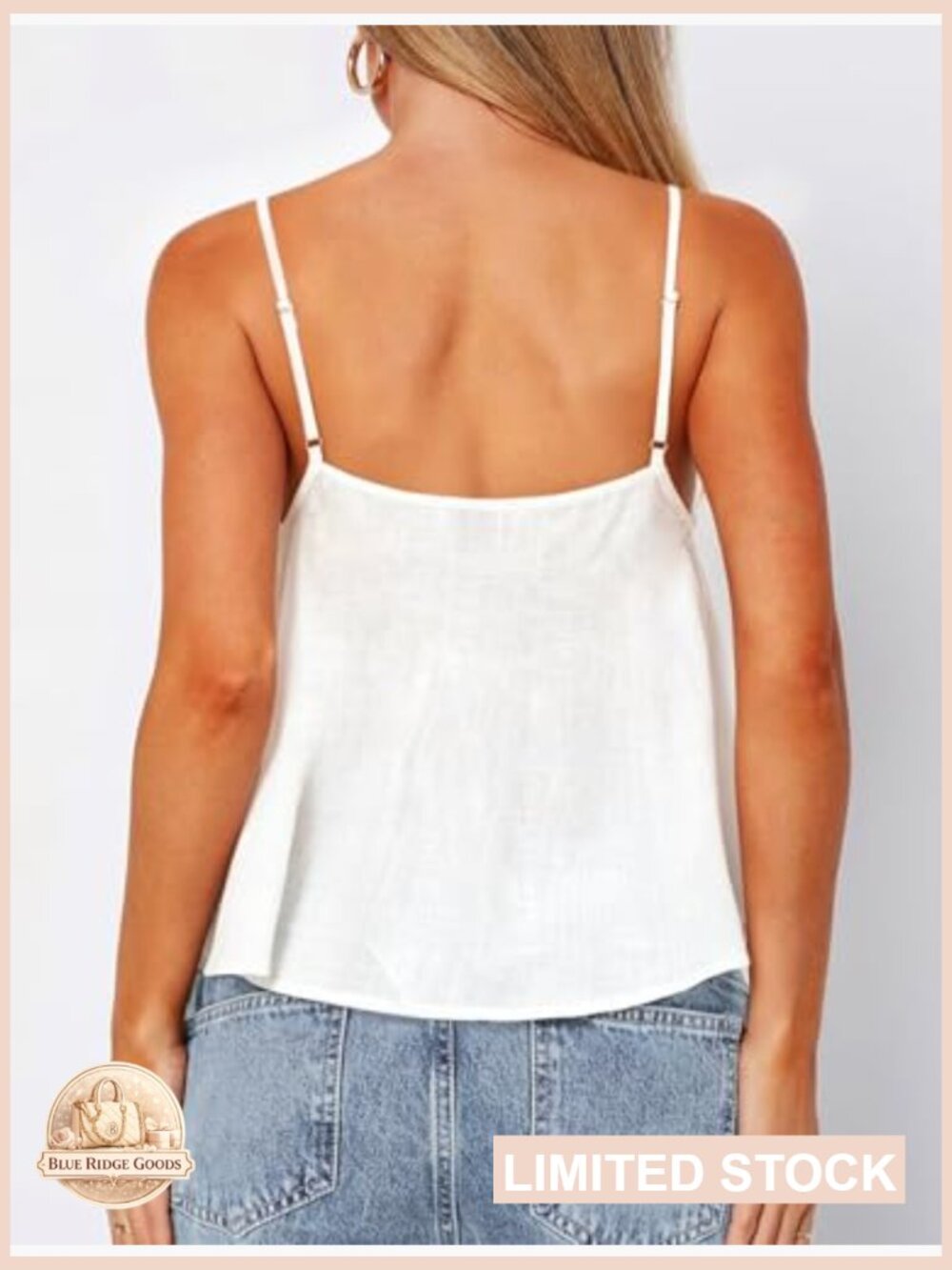 V Neck Lace Cami Babydoll Top Y2k Flowy Spaghetti Strap Summer Boho Tank - Picture 2 of 7